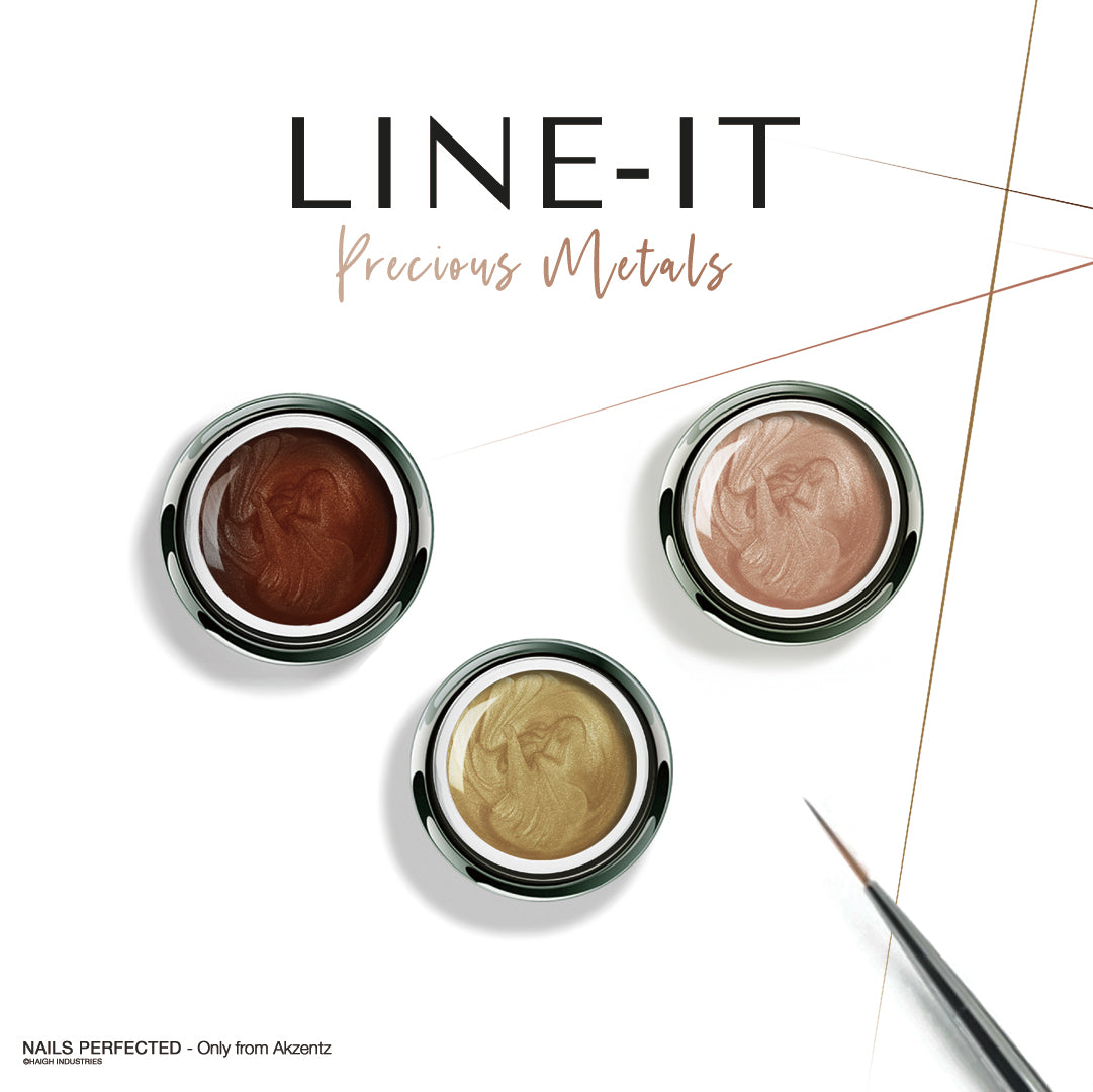 Set of 3 NEW *PRECIOUS MEtALS - Bronze, Rose and Gold METALS* Line-It Colors FULL Size Jars - Gel Play UV/LED