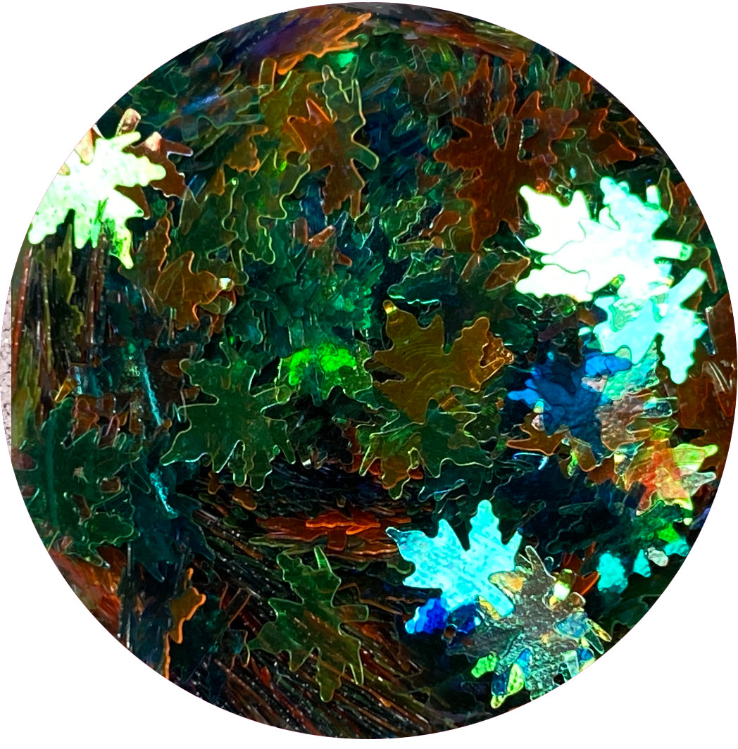 Iridescent Leaves Confetti Glitter