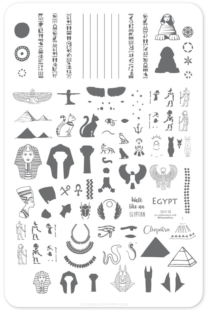 Jewels of Egypt (CjS LC-33) - Clear Jelly Stamping Plate
