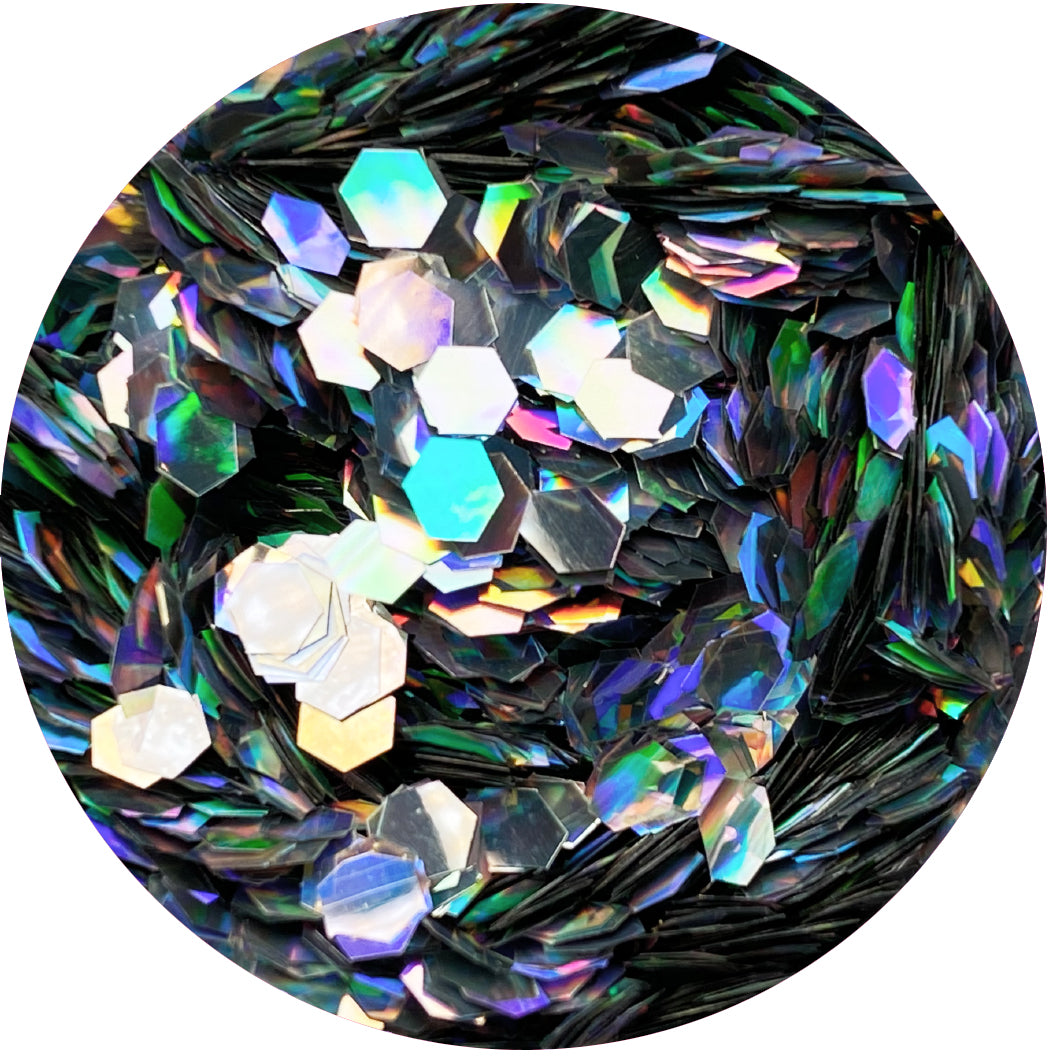 Jumbo Silver Hex Confetti Glitter Main image