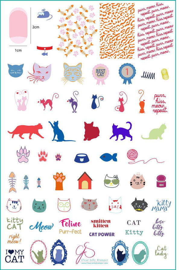 Here Kitty Kitty! (CjS-55) - Clear Jelly Stamping Plate