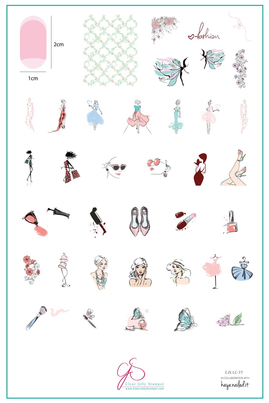 Kaye's Fashion Flavor (CjSLC-77)  - Clear Jelly Stamping Plate