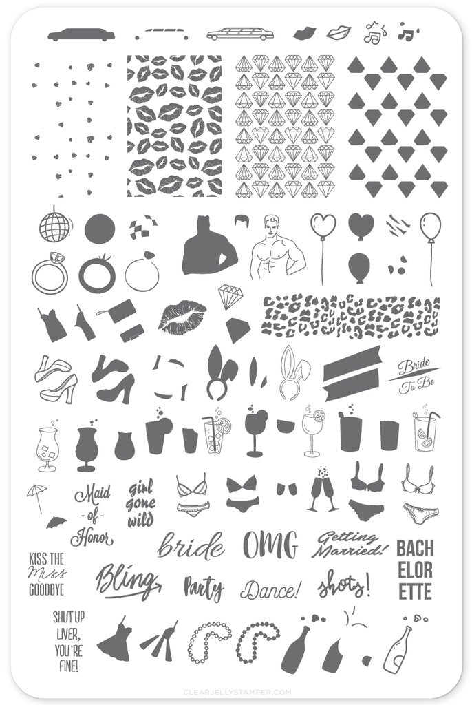 Kiss The Miss Goodbye (CjS-71)  - Clear Jelly Stamping Plate