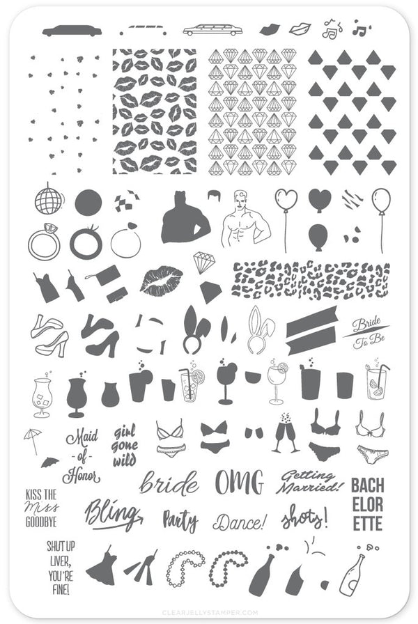 Kiss The Miss Goodbye (CjS-71)  - Clear Jelly Stamping Plate