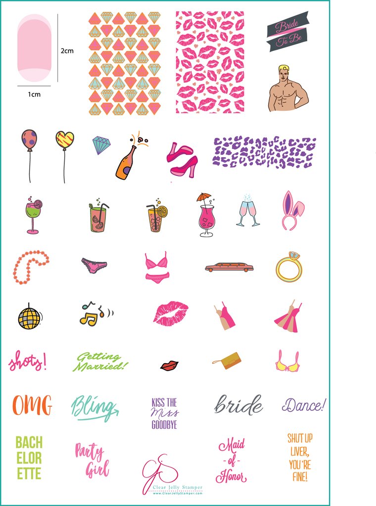 Kiss The Miss Goodbye (CjS-71)  - Clear Jelly Stamping Plate Main image