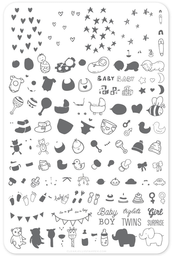 Little Blessings (CjSLC-29) - Clear Jelly Stamping Plate