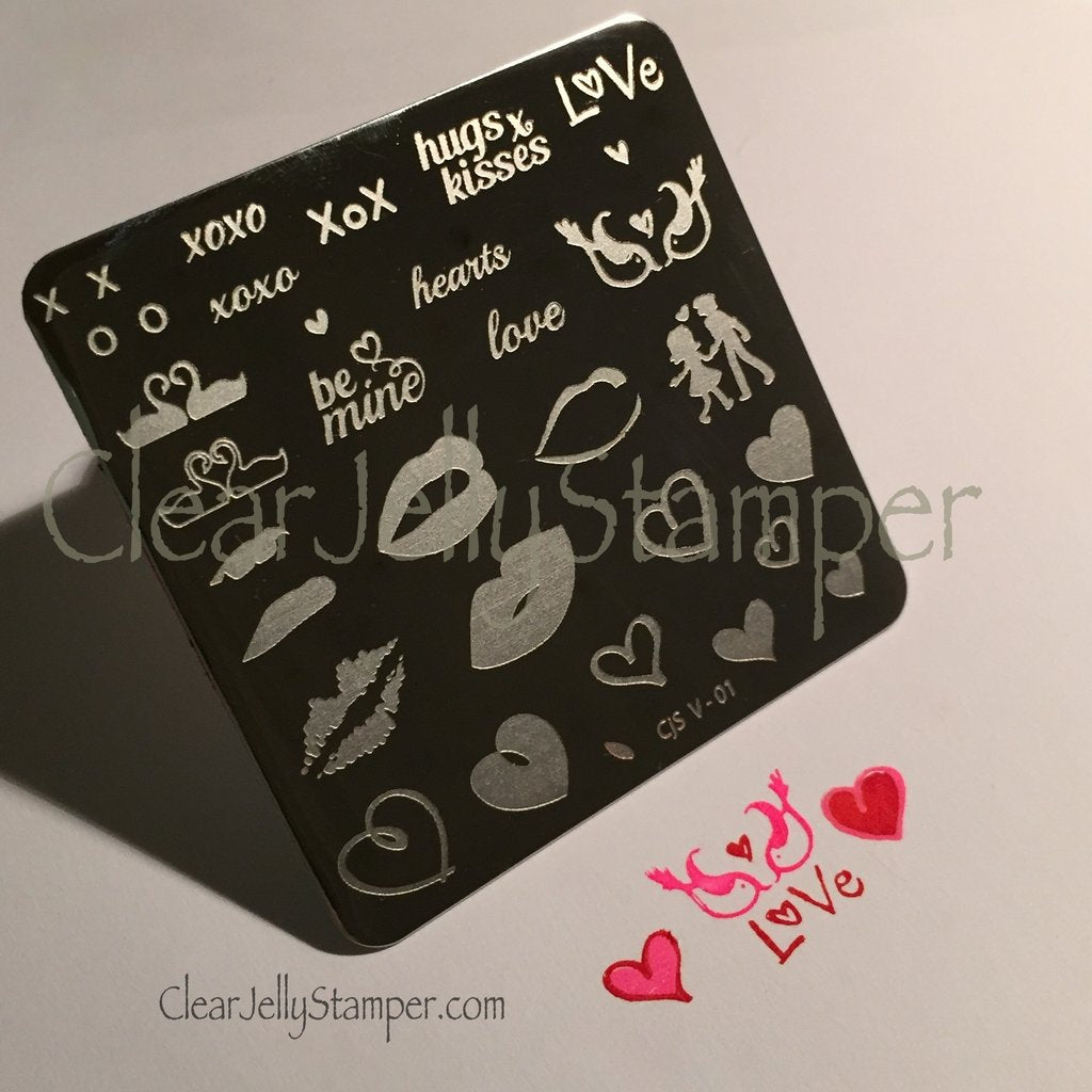 Luscious Lips and Love (CjS V-01) - CJS Small Stamping Plate Secondary image
