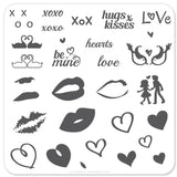Luscious Lips and Love (CjS V-01) - CJS Small Stamping Plate