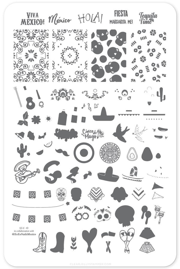 Mexico - Always In My Heart (CjS LC-43) - Clear Jelly Stamping Plate