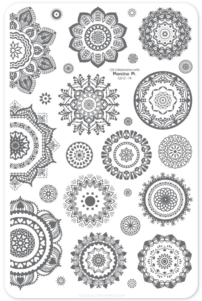 Manishas Mandalas (CjSLC-19)  - Clear Jelly Stamping Plate Secondary image