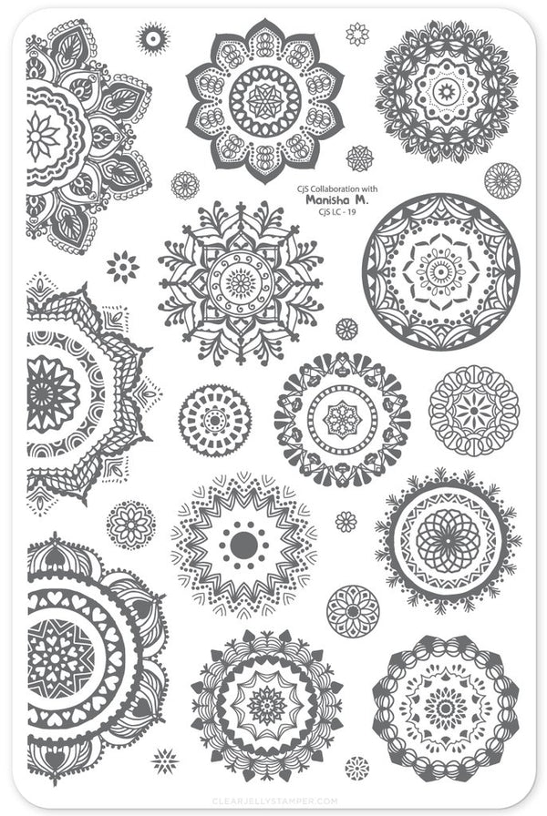 Manishas Mandalas (CjSLC-19)  - Clear Jelly Stamping Plate