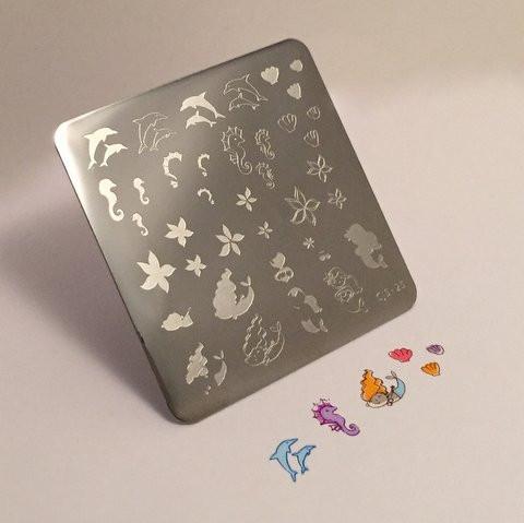 Mermaid Doodle 2 (CjS-25) - CJS Small Stamping Plate Secondary image