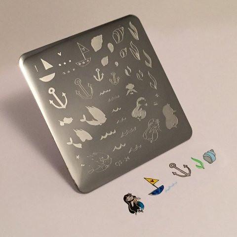 Mermaid Doodle 1 (CjS-24) - CJS Small Stamping Plate