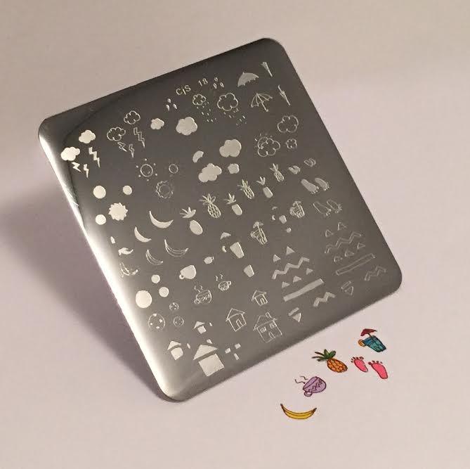 MINI Summer Drinks and Fruits Doodle (CjS-18) - CJS Small Stamping Plate