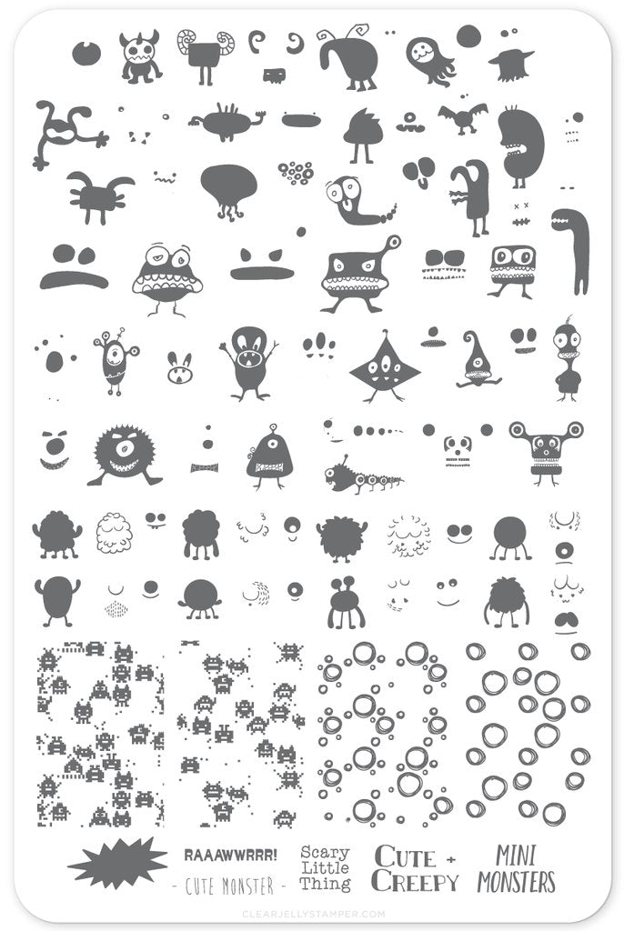 Monster Mash! (CjS H-27) - Clear Jelly Stamping Plate Main image