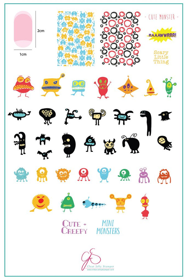 Monster Mash! (CjS H-27) - Clear Jelly Stamping Plate
