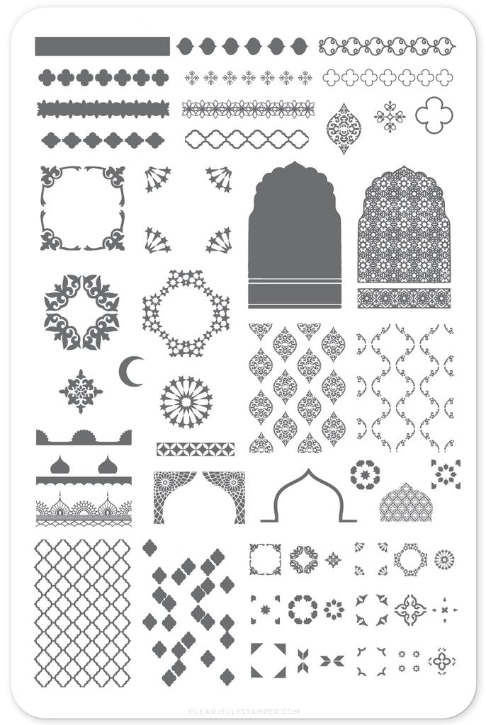 Moorish Motifs (Morocco and Spain) (CjS LC-26) - Clear Jelly Stamping Plate Main image