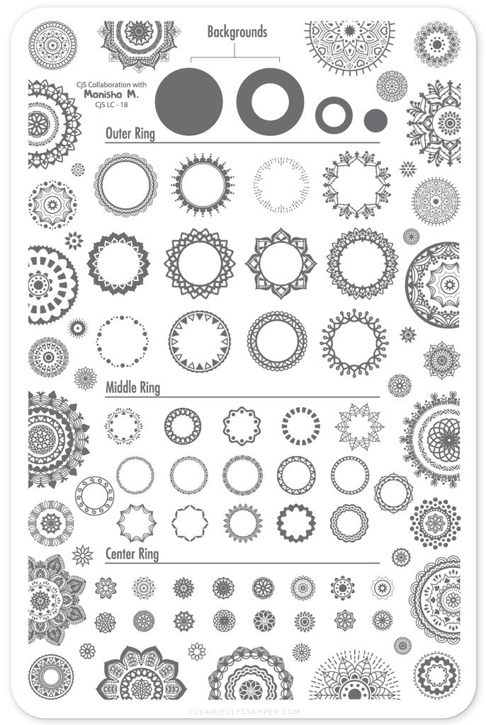 Myriad of Mandalas (CjSLC-18) - Clear Jelly Stamping Plate