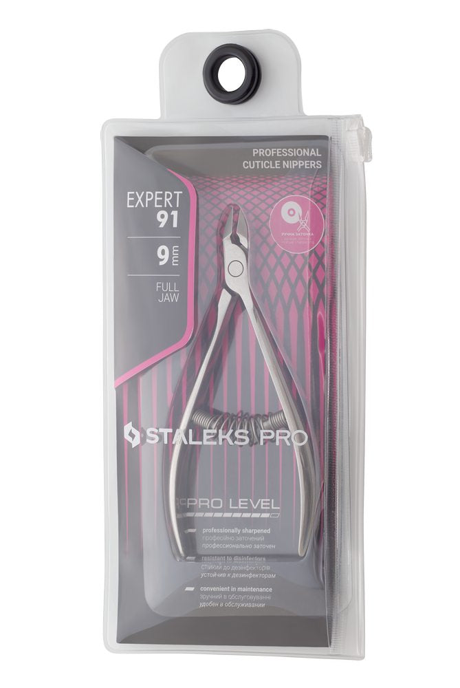 Staleks Pro EXPERT 91 Professional Cuticle Nippers with spring - 9mm - NE-91-9