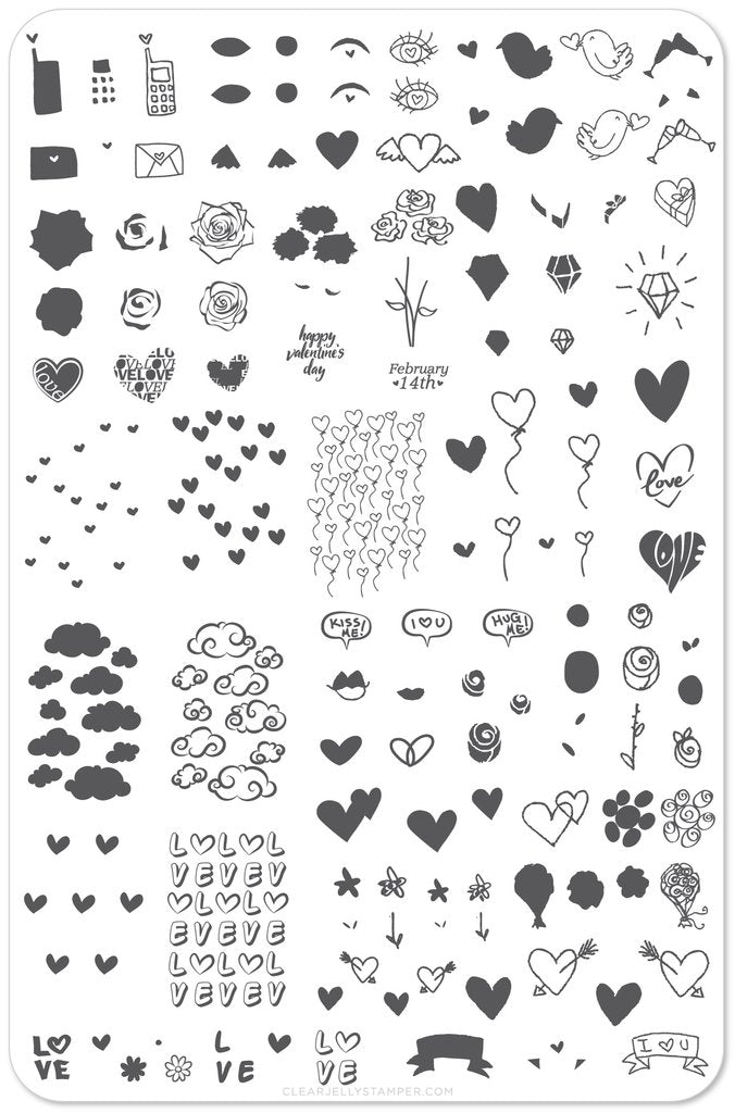 Never Ending LoVe  (CjS V-03)  - Clear Jelly Stamping Plate Main image