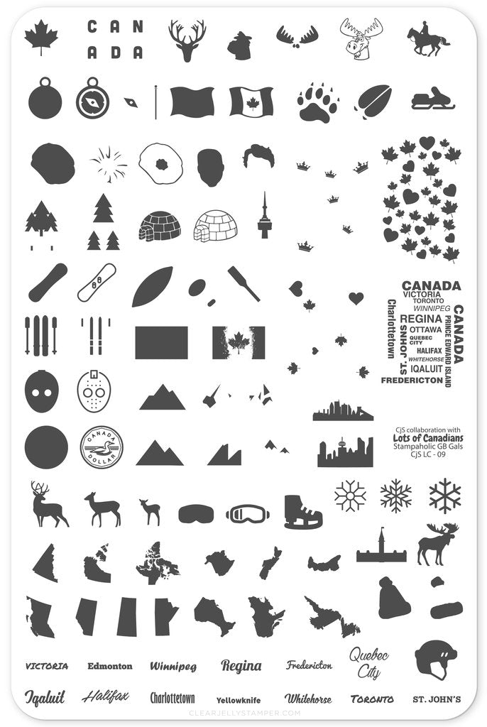 Oh Canada (CjSLC-09) - Clear Jelly Stamping Plate Main image