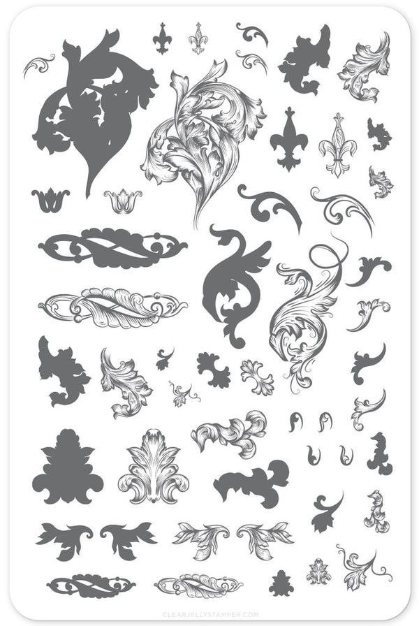Ornamental Flourish (CjS-45) - Clear Jelly Stamping Plate