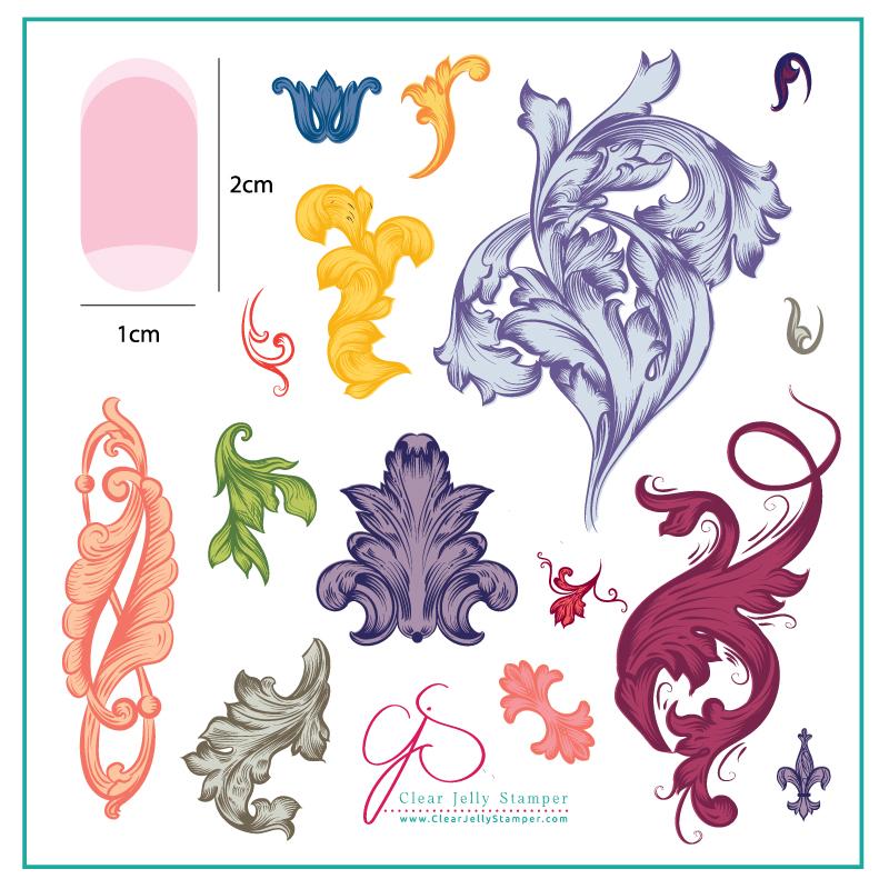Ornamental Flourish (CjS-45) - Clear Jelly Stamping Plate