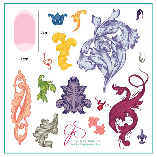 Ornamental Flourish (CjS-45) - Clear Jelly Stamping Plate