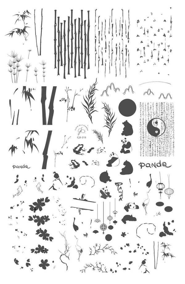 Panda and Friends (CjS-215) - Clear Jelly Stamping Plate