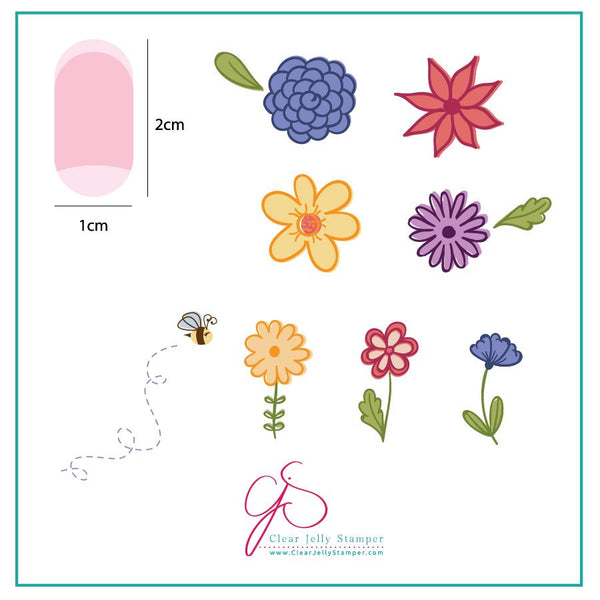 Petals on Point (CjS-65) - CJS Small Stamping Plate