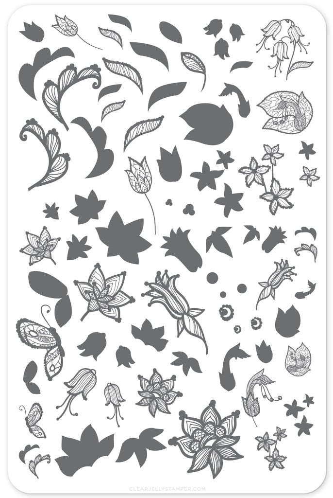 Petals of Lace (CjS-50) - Clear Jelly Stamping Plate