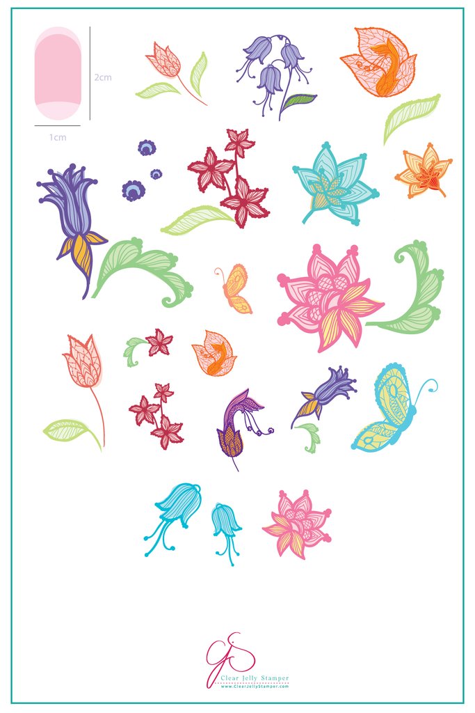 Petals of Lace (CjS-50) - Clear Jelly Stamping Plate Main image