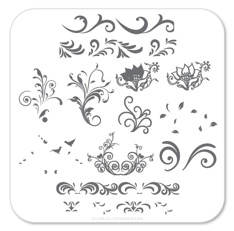 Petit Swirls (CjS-49) - CJS Small Stamping Plate Main image