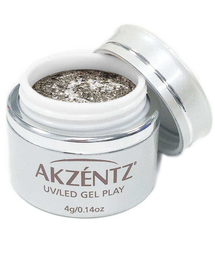 Pewter Quartz Glitz Glitter Gel - Akzentz Gel Play UV/LED