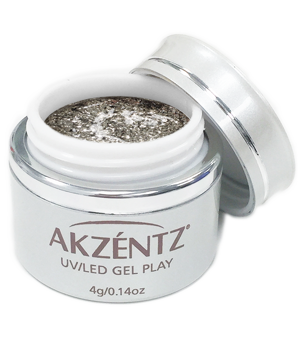 Pewter Quartz Glitz Glitter Gel - Akzentz Gel Play UV/LED