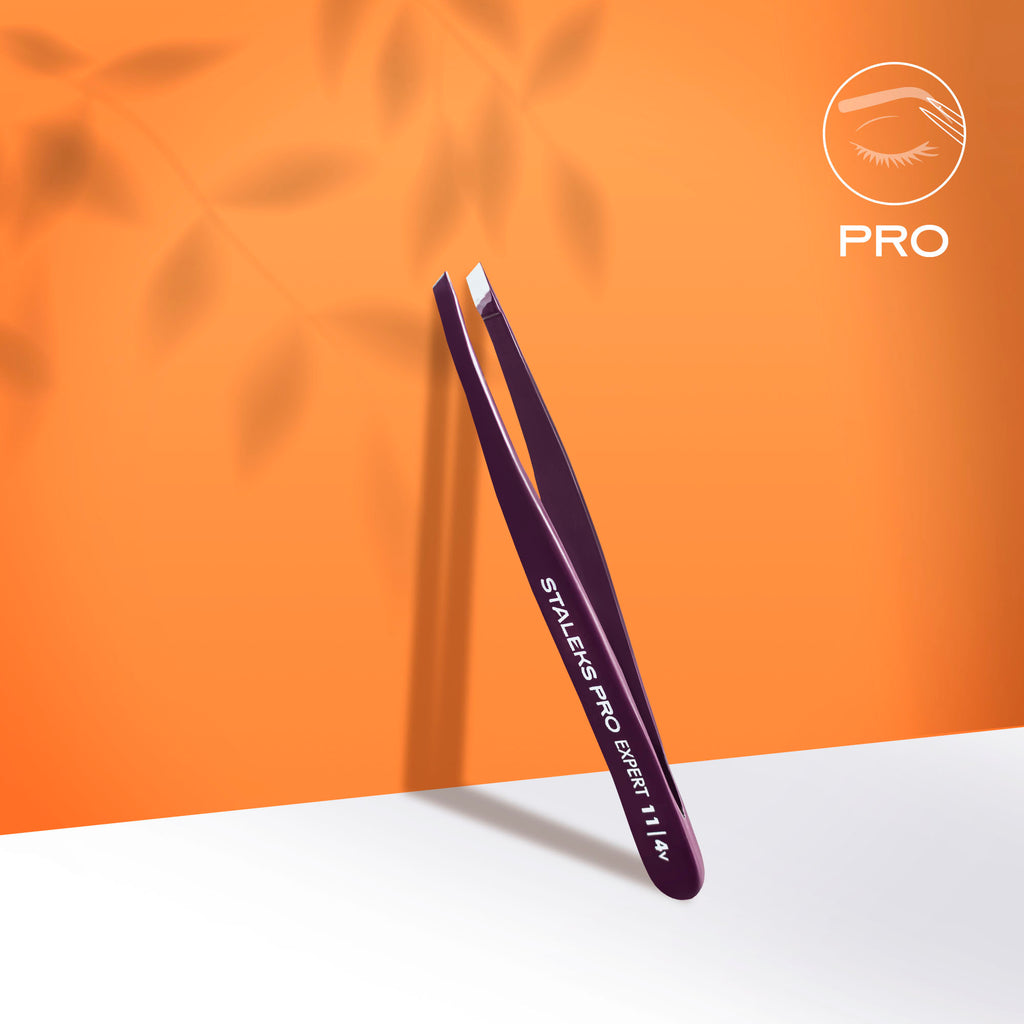 Eyebrow Tweezers - Narrow Slant - Staleks Pro EXPERT 11 Type 4  TE-11/4b