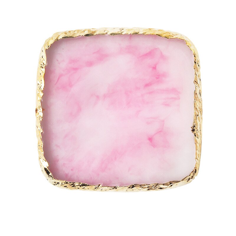 Square Gold Edge Resin Stone Palette - 5 Color Choices Secondary image