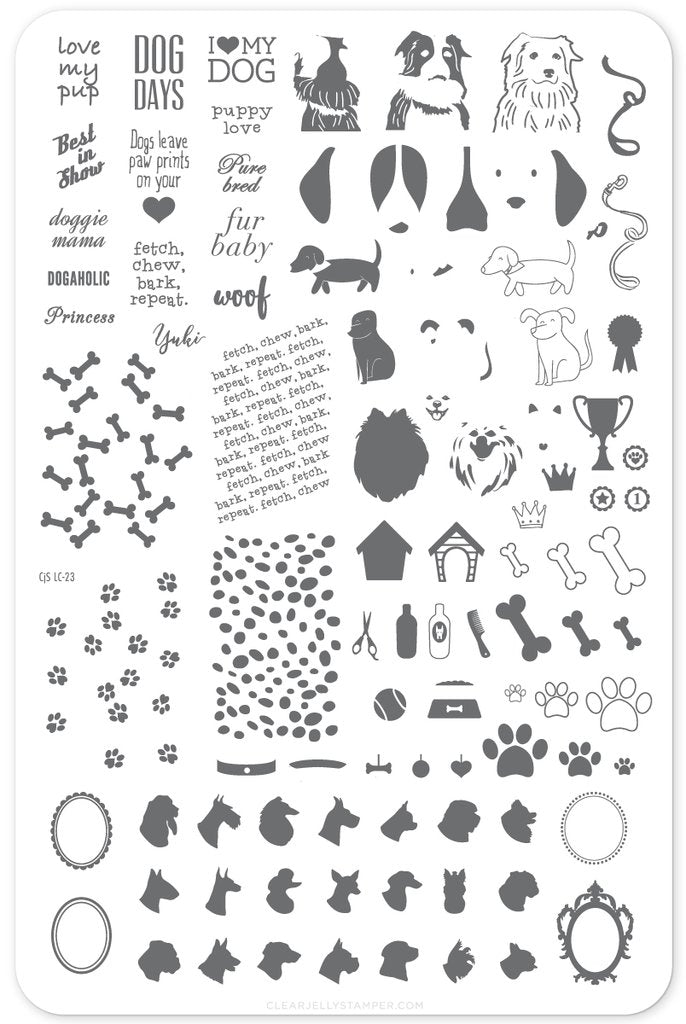 Puppy Love (CjS LC-23 )  - Clear Jelly Stamping Plate Secondary image