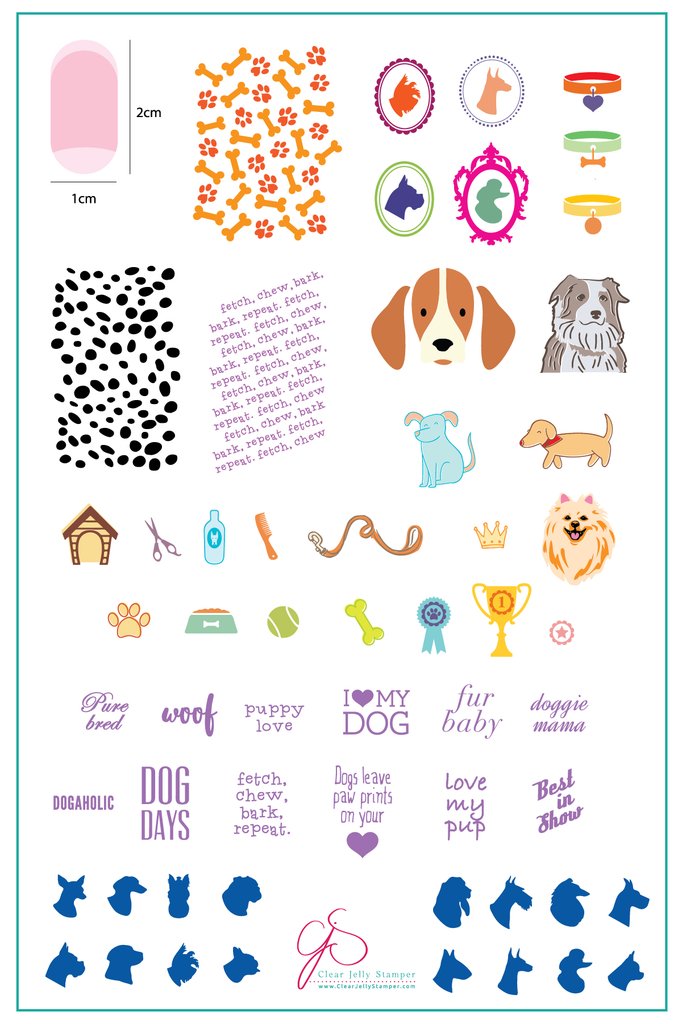 Puppy Love (CjS LC-23 )  - Clear Jelly Stamping Plate