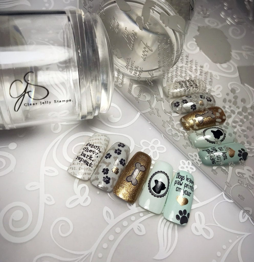 Puppy Love (CjS LC-23 )  - Clear Jelly Stamping Plate