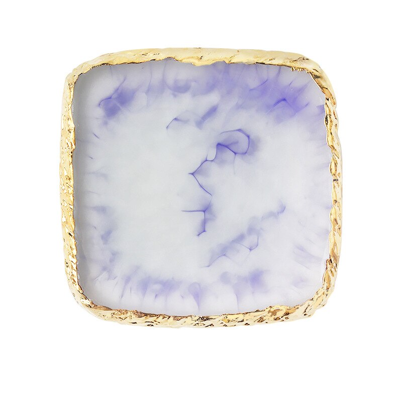 Square Gold Edge Resin Stone Palette - 5 Color Choices