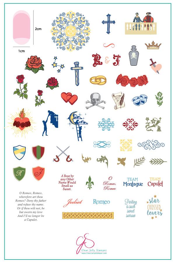 Juliet's Love Story (CjS V-16) - Clear Jelly Stamping Plate Main image