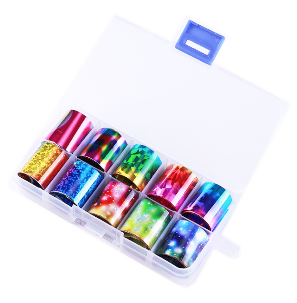 Rainbow and Galaxy Effect Foil Set of 10 in Case Main image