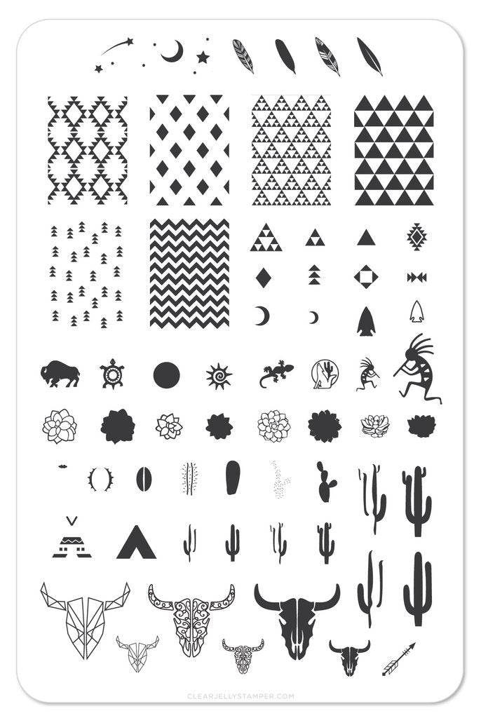 Sante Fe  (CjS-34)- Clear Jelly Stamping Plate