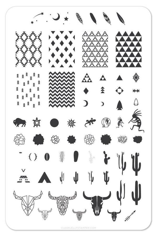 Sante Fe  (CjS-34)- Clear Jelly Stamping Plate