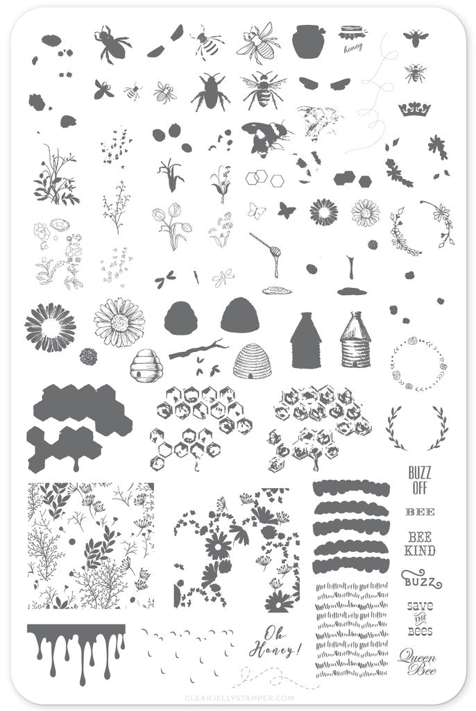 Save the Bees! (CjS-68) - Clear Jelly Stamping Plate Secondary image