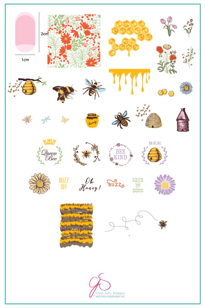 Save the Bees! (CjS-68) - Clear Jelly Stamping Plate Main image