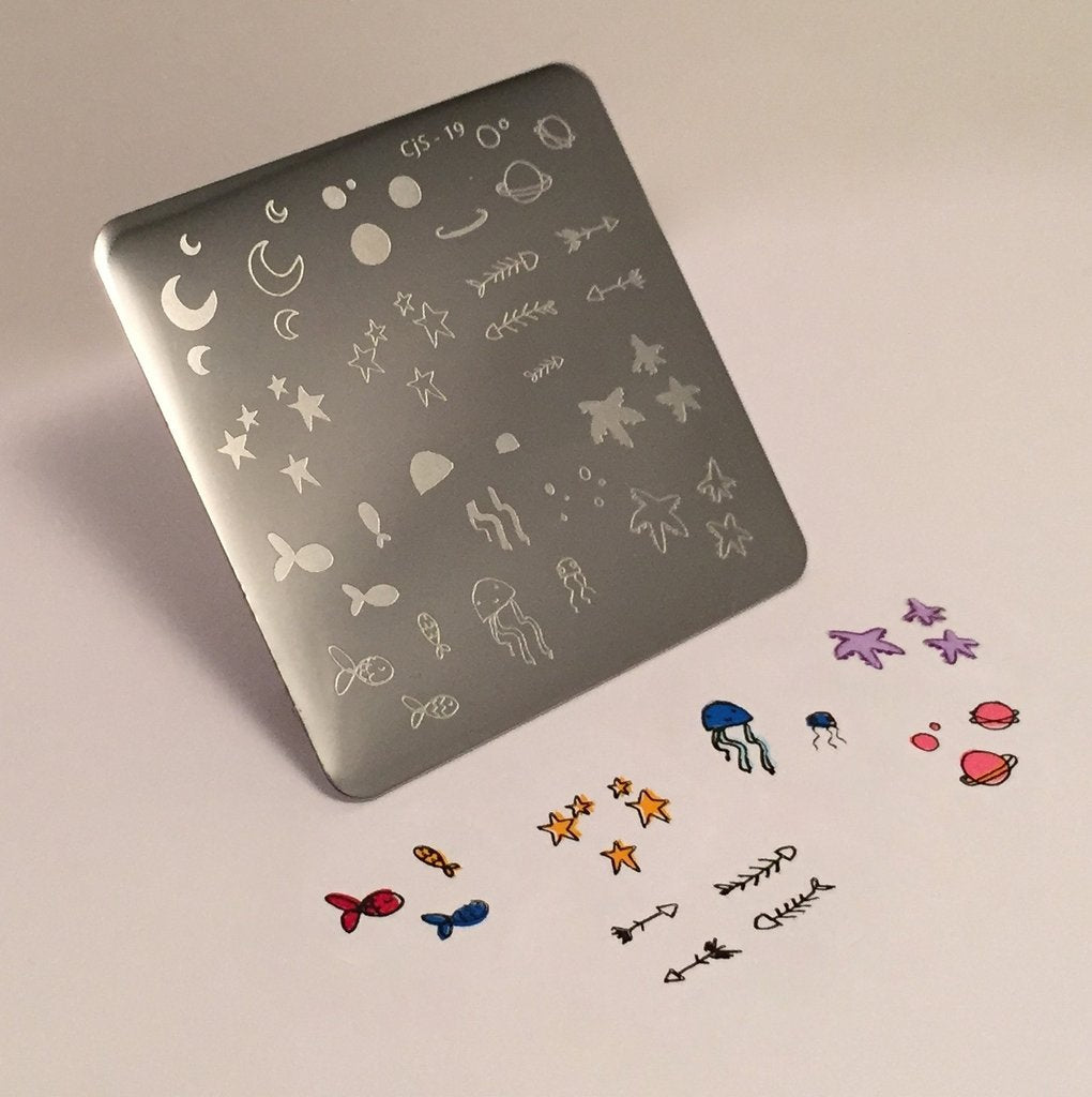 Sea and Stars Doodle (CjS-19) - CJS Small Stamping Plate Secondary image