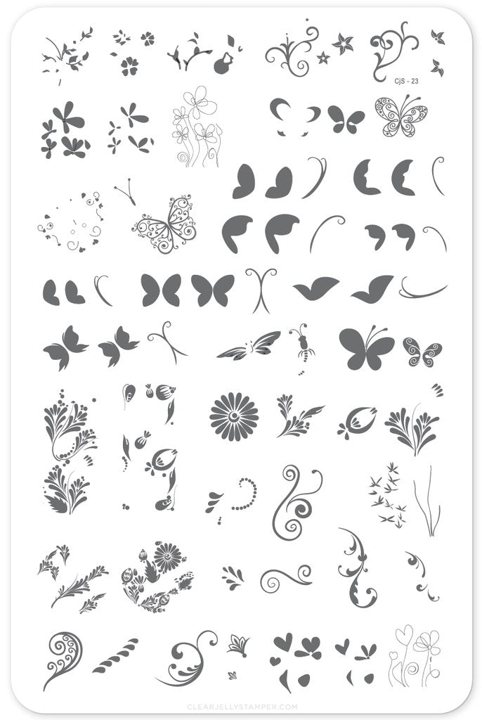 Serendipity  (CjS-23) - Clear Jelly Stamping Plate