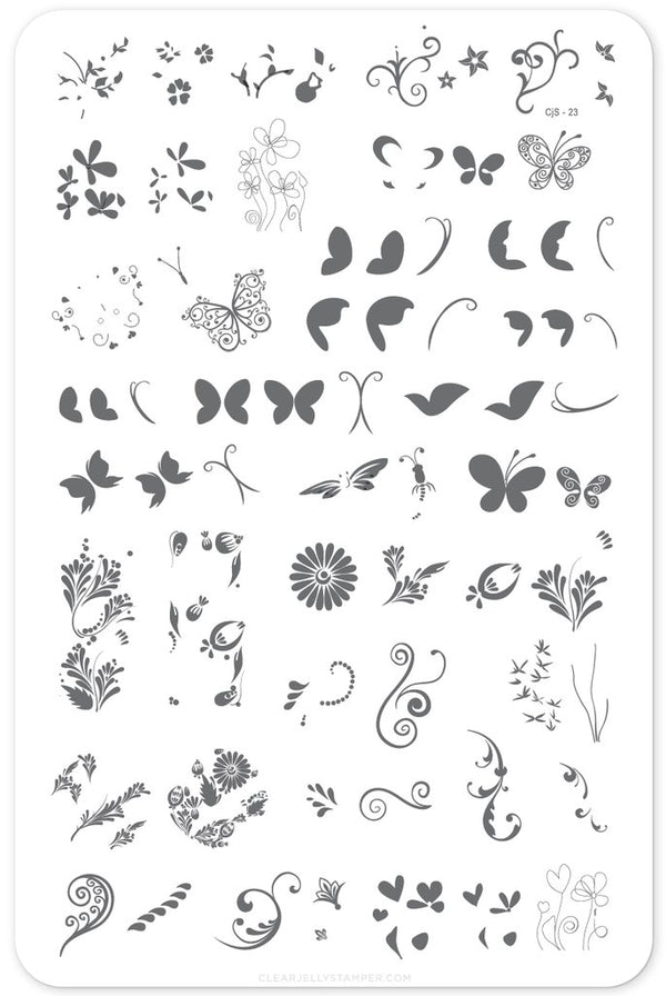Serendipity  (CjS-23) - Clear Jelly Stamping Plate